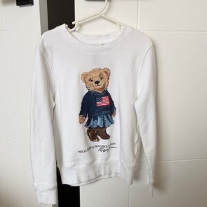 Polo by Ralph Lauren Kids White Sweatshirt with Bear Graphic